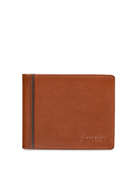

MAI SOLI Men Brown Solid Two Fold Leather Wallet