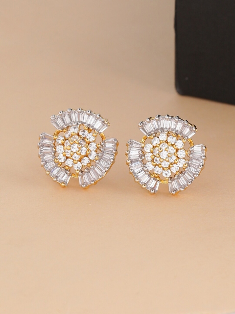 Tistabene White & Gold-Toned Contemporary Studs