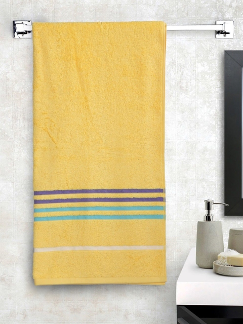 

Portico New York Unisex Yellow & Blue Striped Tiara Combed Summer Sun 550 GSM Bath Towel