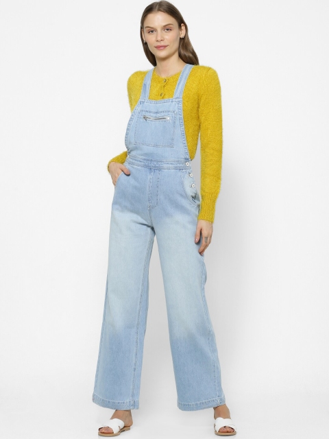 

FOREVER 21 Women Blue Solid Denim Dungarees