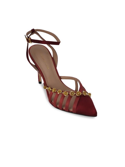 

CHARLES & KEITH Women Red Embellished Heels