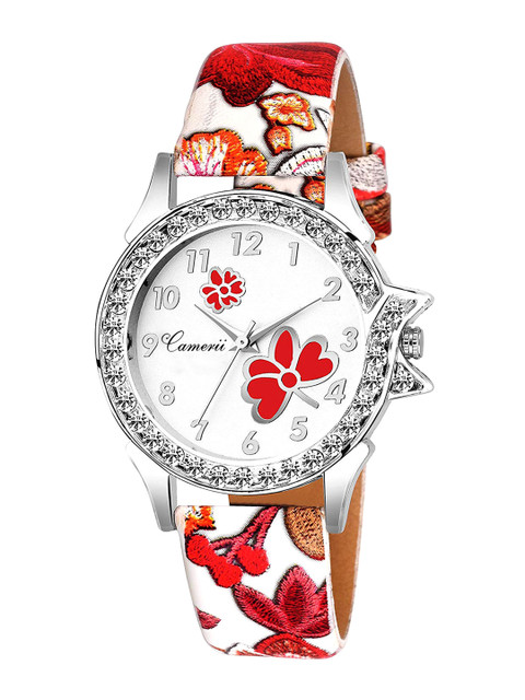

Camerii Women White & Red Analogue Watch CWL1002