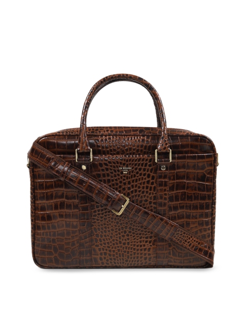 

Da Milano Unisex Brown Textured Laptop Bag