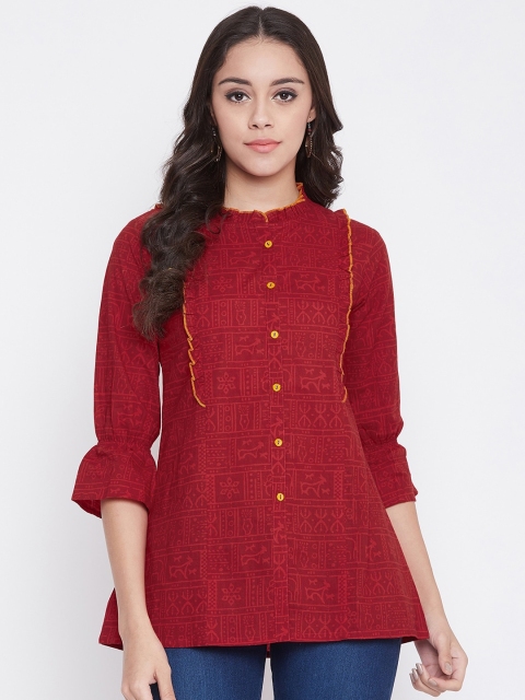 

ETHNIC STREET Women Red Printed A-Line Top