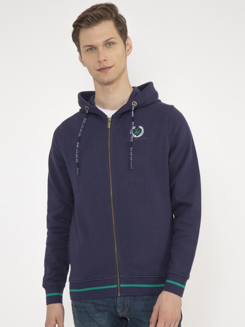 

Beverly Hills Polo Club Men Navy Blue Solid Hooded Sweatshirt