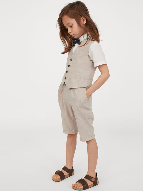 

H&M Boys White & Grey 4-Piece Linen-Blend Set