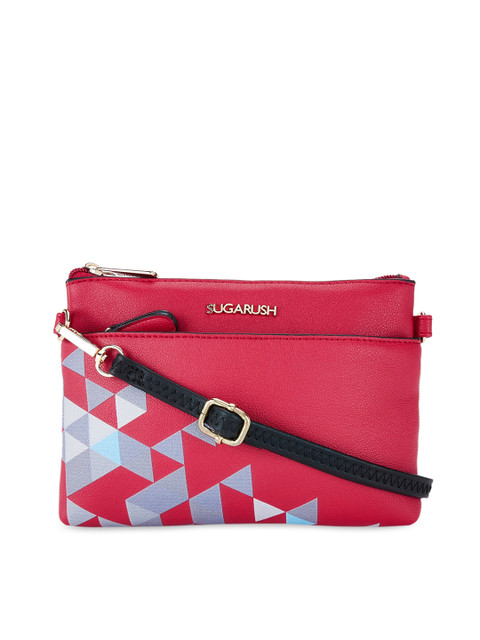 

Sugarush Women Pink Printed Sling Bag