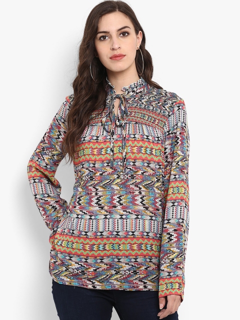 

Aditi Wasan Women Multicoloured Printed Smocked Top, Multi