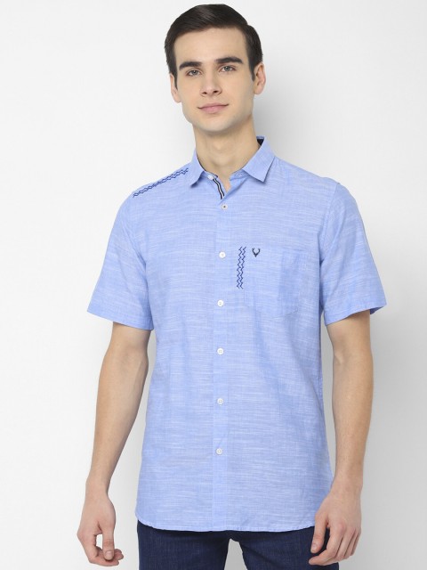 

Allen Solly Men Blue Slim Fit Solid Casual Shirt