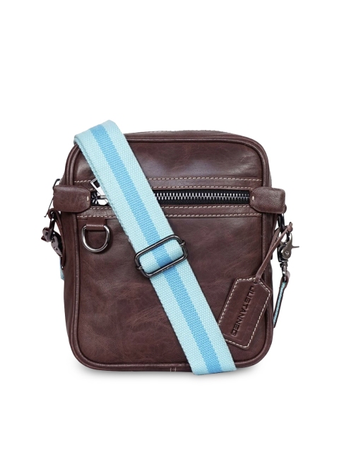 

Justanned Men Brown Solid Leather Messenger Bag