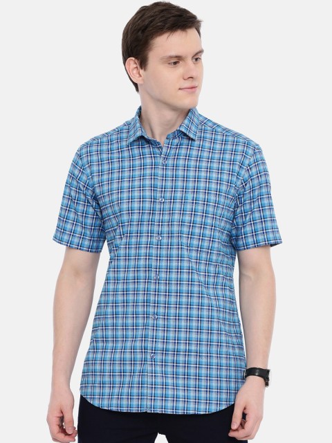 

Classic Polo Men Blue Slim Fit Checked Casual Shirt
