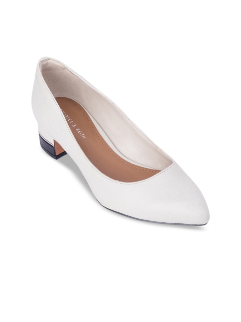 

CHARLES & KEITH Women Off-White Solid Heels