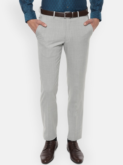 

Luxure by Louis Philippe Men Grey Regular Fit Solid Formal Trousers