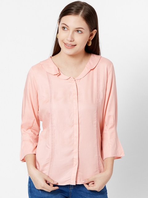 

Kraus Jeans Women Peach Solid Shirt Style Top