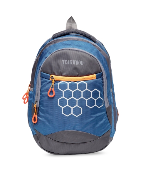 

Teakwood Leathers Unisex Blue Graphic Backpack