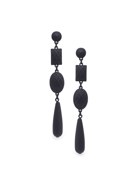 

Globus Black Teardrop Shaped Drop Earrings