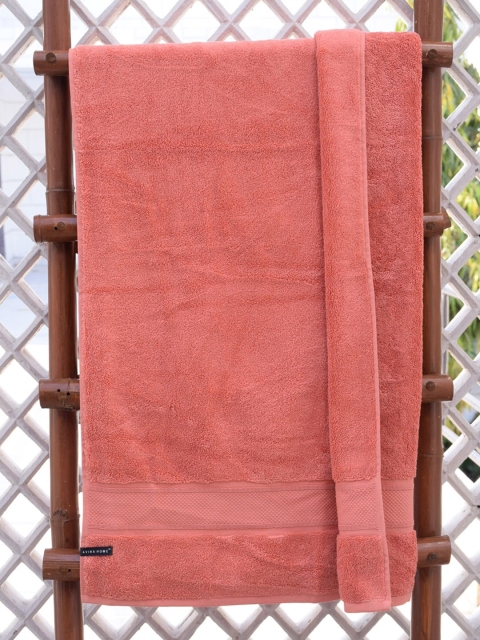 

AVI Living Unisex Peach-Coloured Solid Imperial Zero Twist 650 GSM Bath Towel