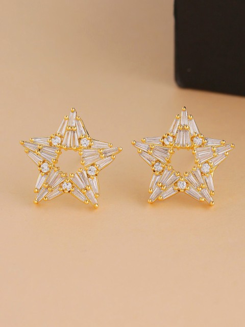 

Tistabene White & Gold-Toned Contemporary Studs