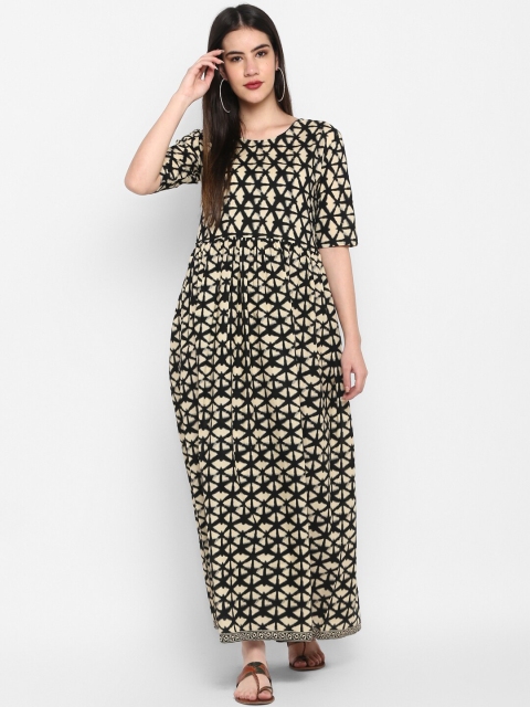 

Aprique FAB Women Black Printed Ethnic Maxi Dress