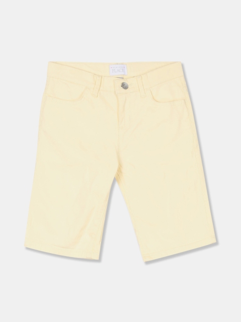 

The Childrens Place Girls Yellow Solid Regular Fit Regular Shorts