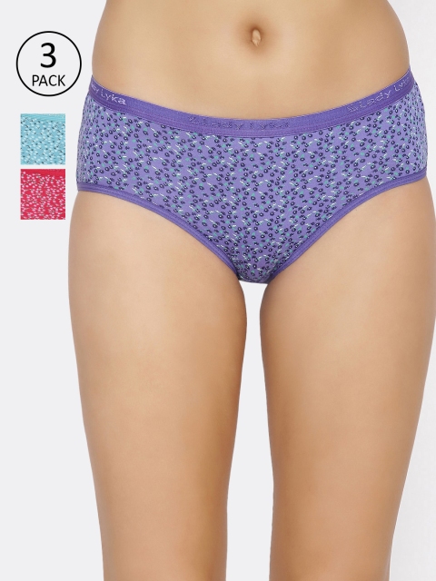 

Lady Lyka Women Pack Of 3 Printed Hipster Briefs LADY-TOUCH-4, Red