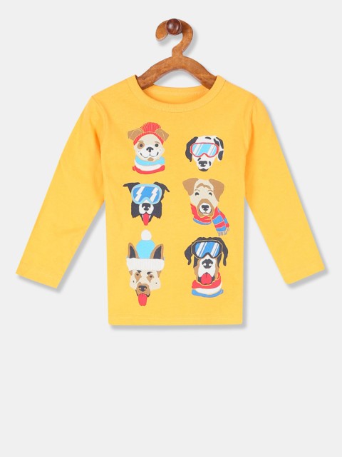 

GAP Boys Yellow Printed T-Shirt