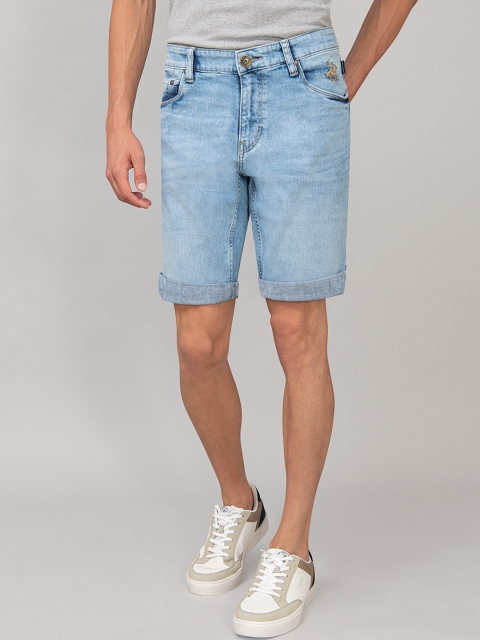 

Beverly Hills Polo Club Men Blue Washed Skinny Fit Denim Shorts