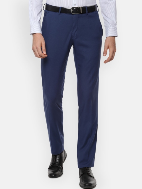 

Van Heusen Men Blue Regular Fit Solid Formal Trousers