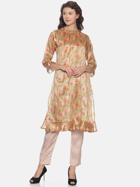 

Instafab Women Multicoloured Self Design Kurta with Palazzos, Multi