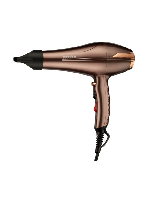 

Rozia Unisex Copper-Toned Low Noise Hair Dryer with Afro Comb