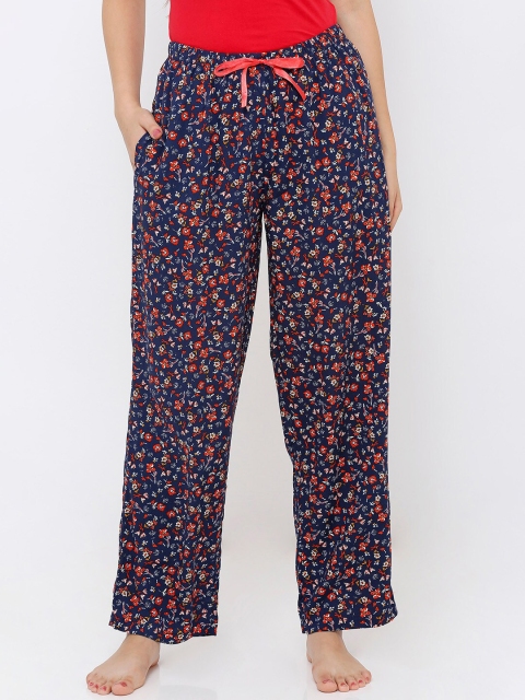 

Heart 2 Heart Women Navy Blue & Red Floral Printed Poppy Lounge Pants