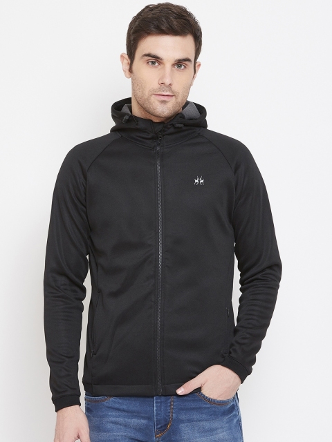 

Crimsoune Club Men Black Solid Hooded Sweatshirt