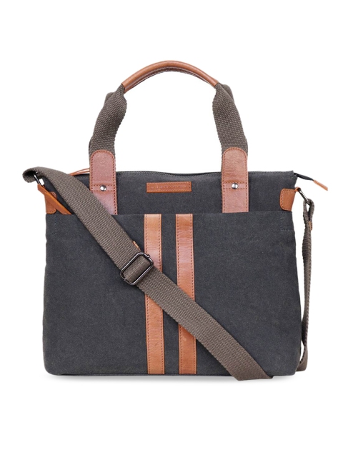 

Justanned Men Grey & Orange Striped Messenger Bag