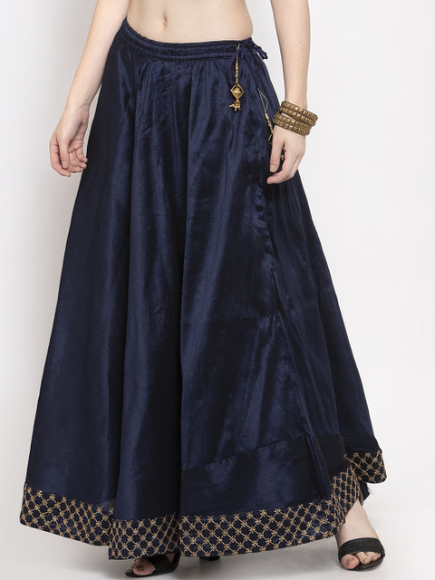 

Clora Creation Women Navy Blue Solid Flared Maxi Skirt