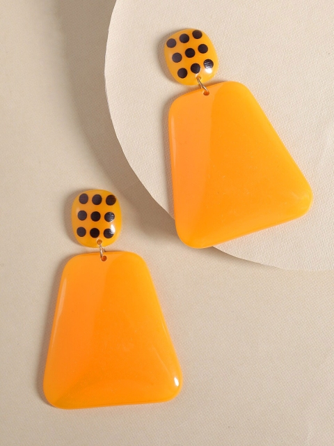 

Tistabene Orange Geometric Drop Earrings