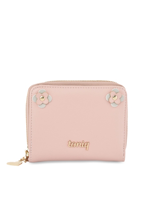 

ToniQ Women Pink Solid Zip Around Wallet