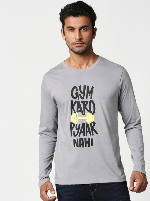 

Bewakoof Men Grey Printed Round Neck T-shirt