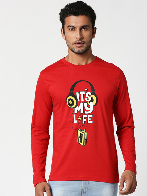 

Bewakoof Men Red & White Printed Round Neck T-shirt