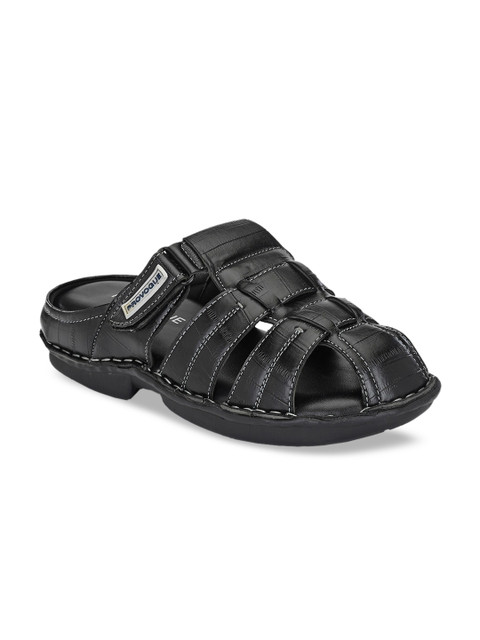 

Provogue Men Black Leather Comfort Sandals