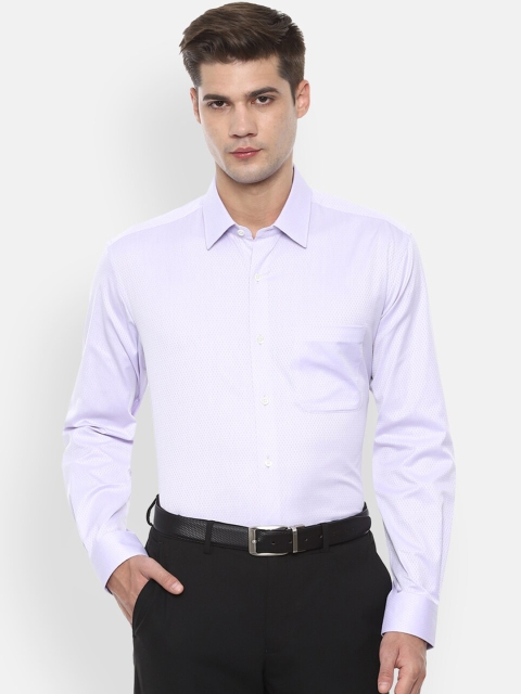 

Luxure by Louis Philippe Men Lavender Regular Fit Self Design Casual Shirt