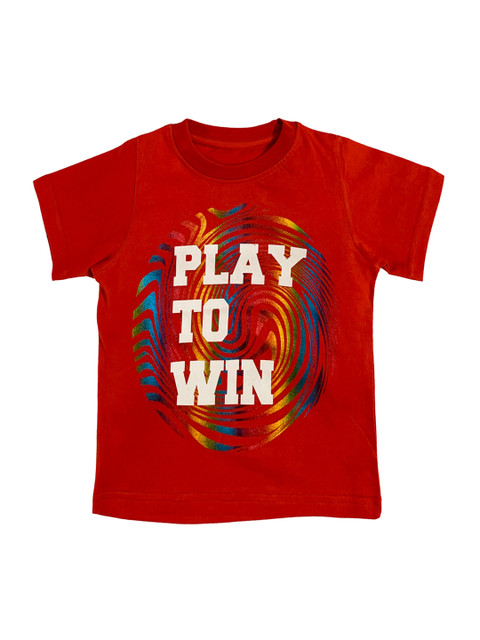 

KiddoPanti Boys Red Printed Round Neck T-shirt