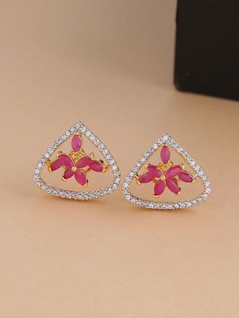 

Tistabene Red Gold-Plated Designer Colored Stone Studs