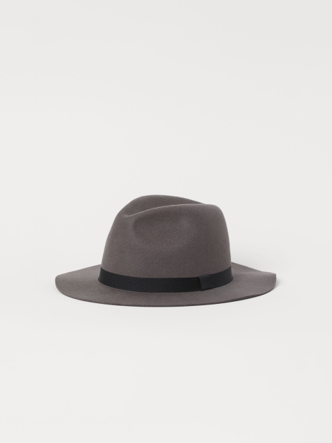 

H&M Men Grey Felted Wool Hat