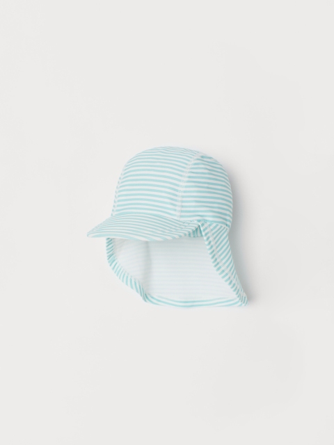 

H&M Kids Turquoise Blue & White Striped Swim Cap with UPF 50