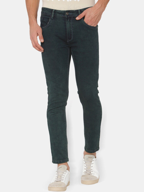 

Rex Straut Jeans Men Green Slim Fit Mid-Rise Clean Look Stretchable Jeans