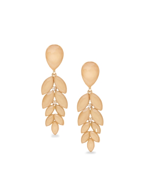 

Globus Pink Leaf Shaped Drop Earrings