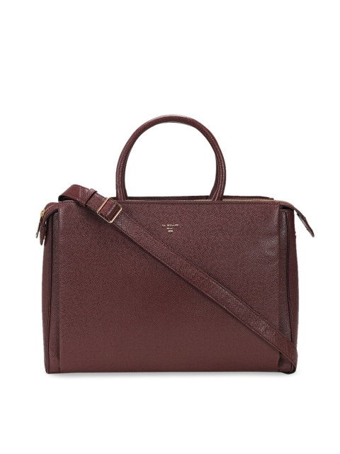 

Da Milano Unisex Burgundy Textured Leather Laptop Bag