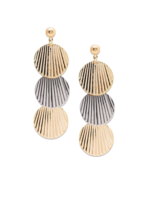 

Globus Gold-Plated & Silver-Toned Circular Drop Earrings