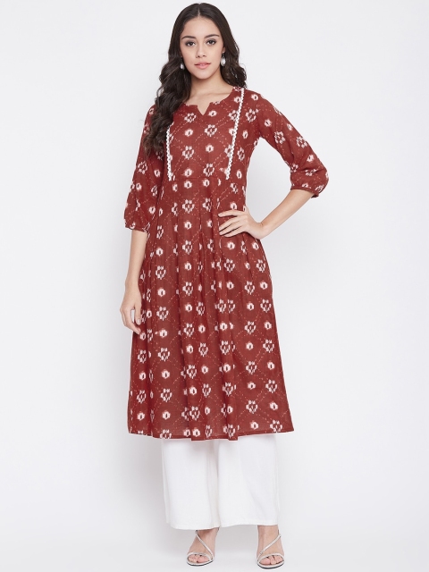 

ETHNIC STREET Women Brown & Off-White Printed A-Line Kurta