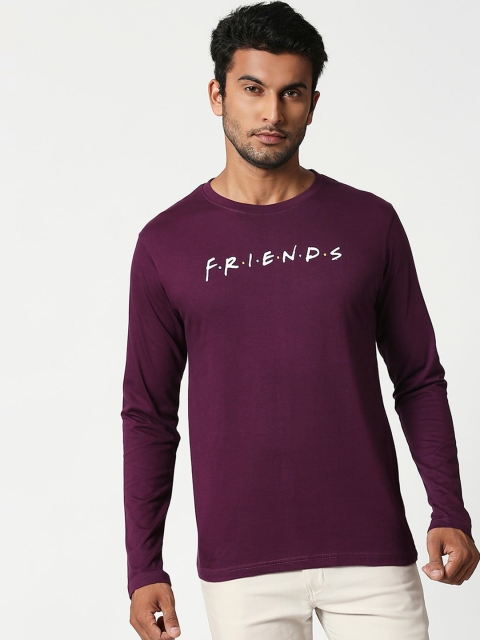 

Bewakoof Men Purple Printed Round Neck T-shirt